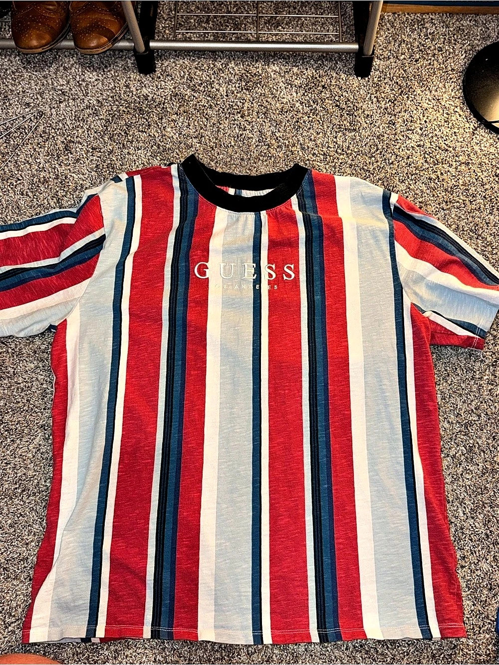 GUESS Originals American Tradition Striped Short Sleeve Tee Red & Blue Medium